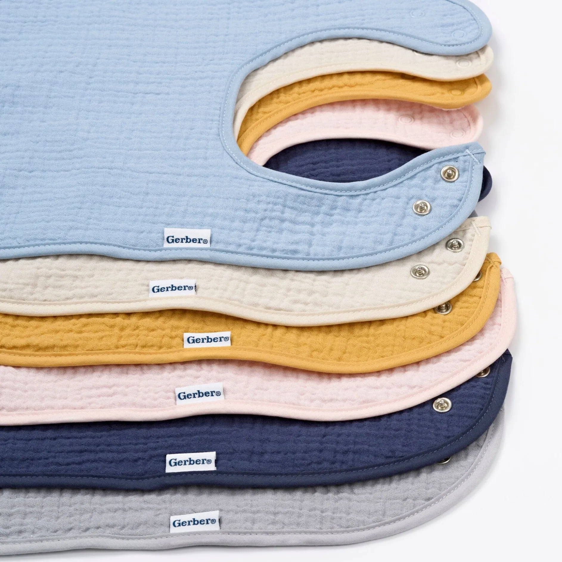8-Pack Baby Neutral Warm Shades Muslin Drooling Bibs