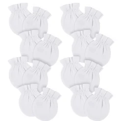 8-Pack Baby Neutral White No Scratch Mittens