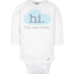 6-Pack Baby Neutral Words Long Sleeve Onesies® Bodysuits