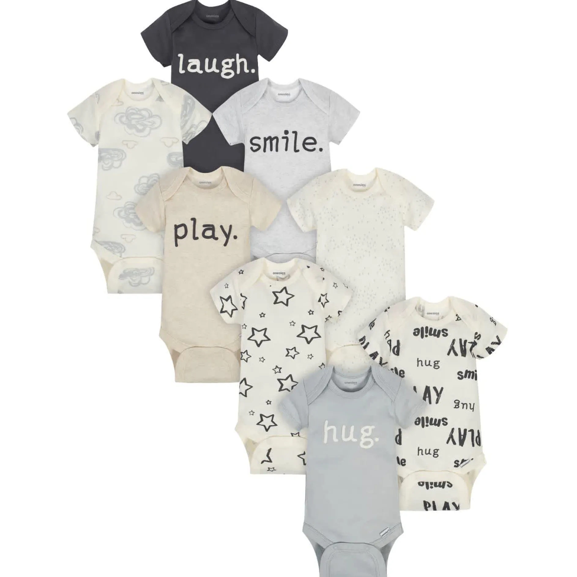 8-Pack Baby Neutral Words Onesies® Brand Bodysuits