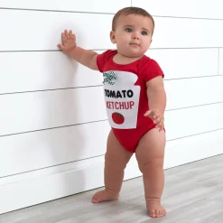 5-Pack Baby Red Premium Short Sleeve Onesies® Bodysuits