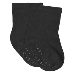 8-Pack Baby & Toddler Black Wiggle Proof® Jersey Crew Socks