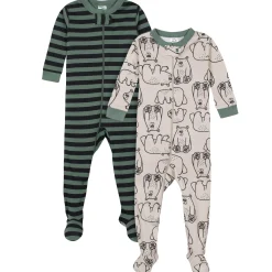 2-Pack Baby & Toddler Boys Bear Snug Fit Footed Cotton Pajamas