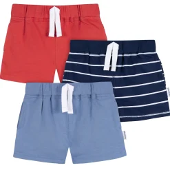 3-Pack Baby & Toddler Boys Blue & Red Knit Shorts