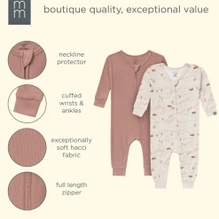2-Pack Baby & Toddler Boys Buffalo Desert Viscose Snug Fit Footless Pajamas