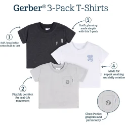 3-Pack Baby & Toddler Boys Chill Vibes Short Sleeve T-Shirts