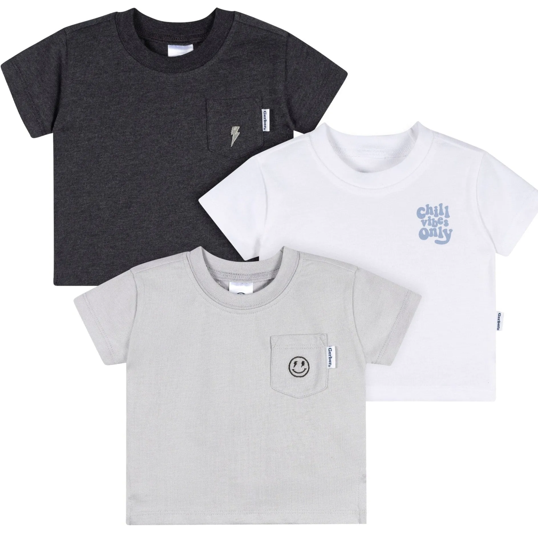 3-Pack Baby & Toddler Boys Chill Vibes Short Sleeve T-Shirts