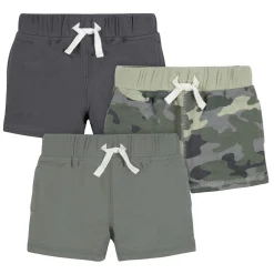3-Pack Baby & Toddler Boys Color Me Camo Pull-On Knit Shorts