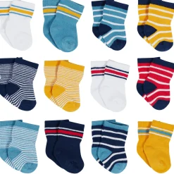 12-Pack Baby & Toddler Boys Construction Zone Jersey Crew Wiggle Proof® Socks