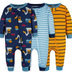 3-Pack Baby & Toddler Boys Construction Zone Snug Fit Footless Pajamas