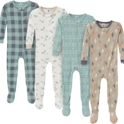 4-Pack Baby & Toddler Boys Desert Animals Snug Fit Footed Pajamas