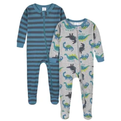 4-Pack Baby & Toddler Boys Dino & Artic Animals Snug Fit Footed Cotton Pajamas