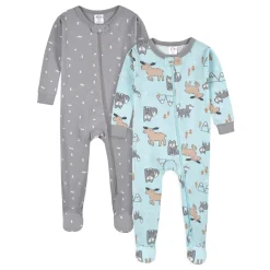 4-Pack Baby & Toddler Boys Dino & Artic Animals Snug Fit Footed Cotton Pajamas