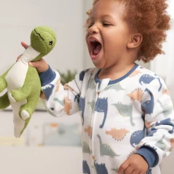 2-Pack Baby & Toddler Boys Dinos & Wide Stripe Fleece Pajamas