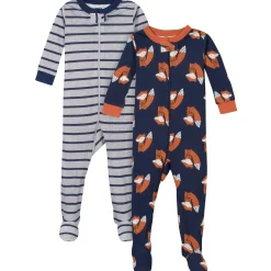 2-Pack Baby & Toddler Boys Fox Snug Fit Footed Cotton Pajamas