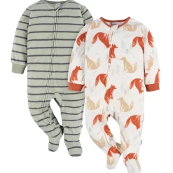 2-Pack Baby & Toddler Boys Fox Stripe Fleece Pajamas