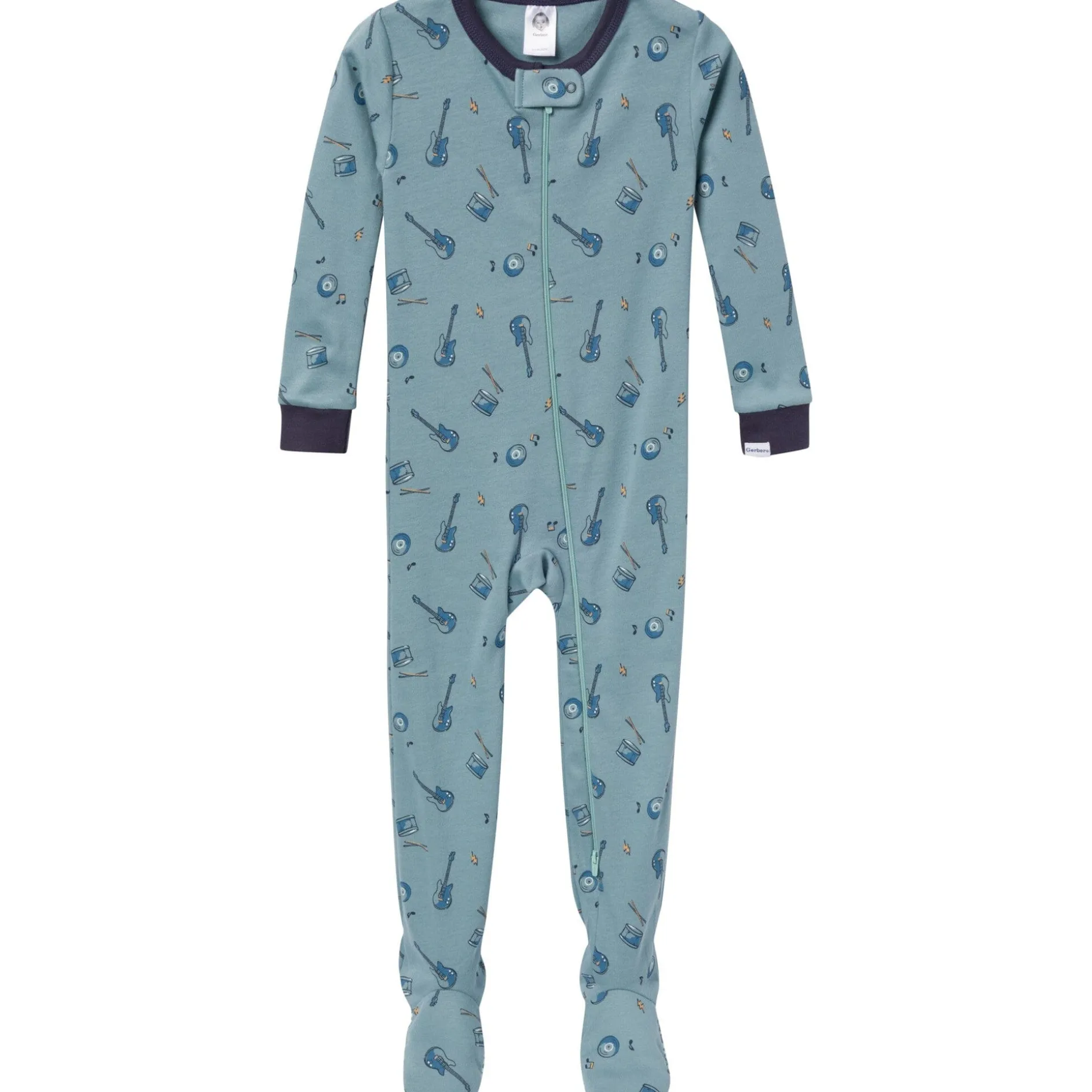 2-Pack Baby & Toddler Boys Guitars Snug Fit Footed Pajamas