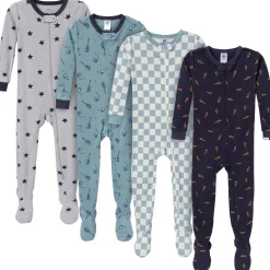 4-Pack Baby & Toddler Boys Music Snug Fit Footed Pajamas