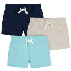3-Pack Baby & Toddler Boys Royal Blues Pull-On Knit Shorts