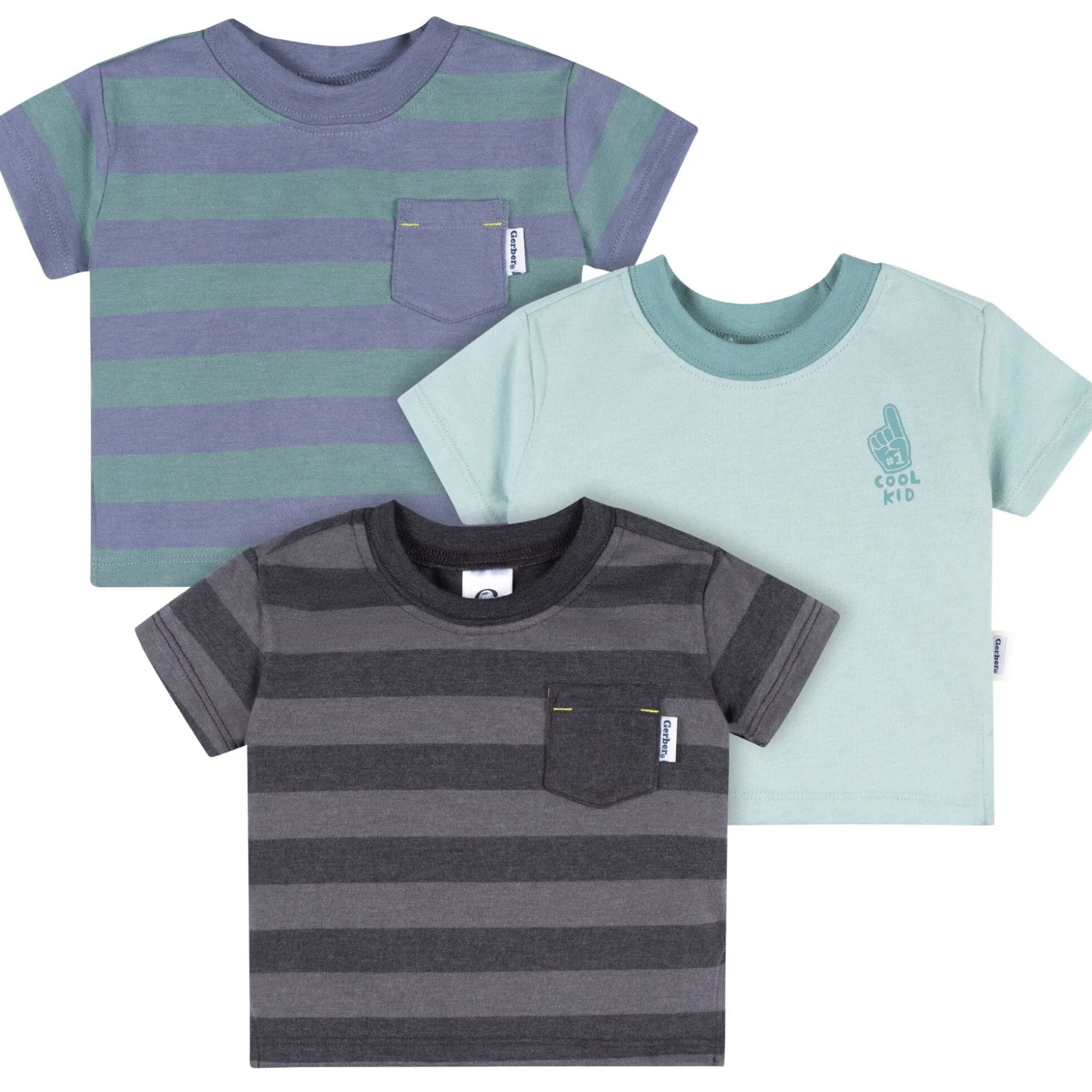 3-Pack Baby & Toddler Boys Stripes Short Sleeve T-Shirts