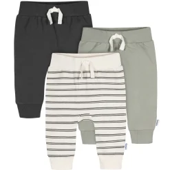 3-Pack Baby & Toddler Boys Stripe, Black, & Grey Jogger Pants