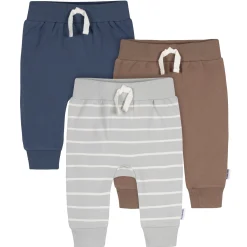 3-Pack Baby & Toddler Boys Stripe, Navy, & Brown Jogger Pants
