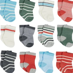 12-Pack Baby & Toddler Boys Unbearably Cute Jersey Crew Wiggle Proof® Socks