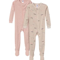 2-Pack Baby & Toddler Girl Dog Snug Fit Footed Pajamas