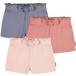 3-Pack Baby & Toddler Girls Blue & Pinks Pull-On Knit Shorts