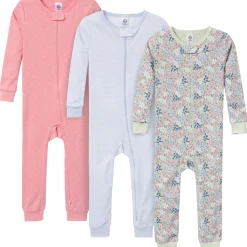 3-Pack Baby & Toddler Girls Ditsy Floral Snug Fit Footless Pajamas