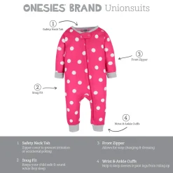 3-Pack Baby & Toddler Girls Dots & Kitties Snug Fit Footless Pajamas