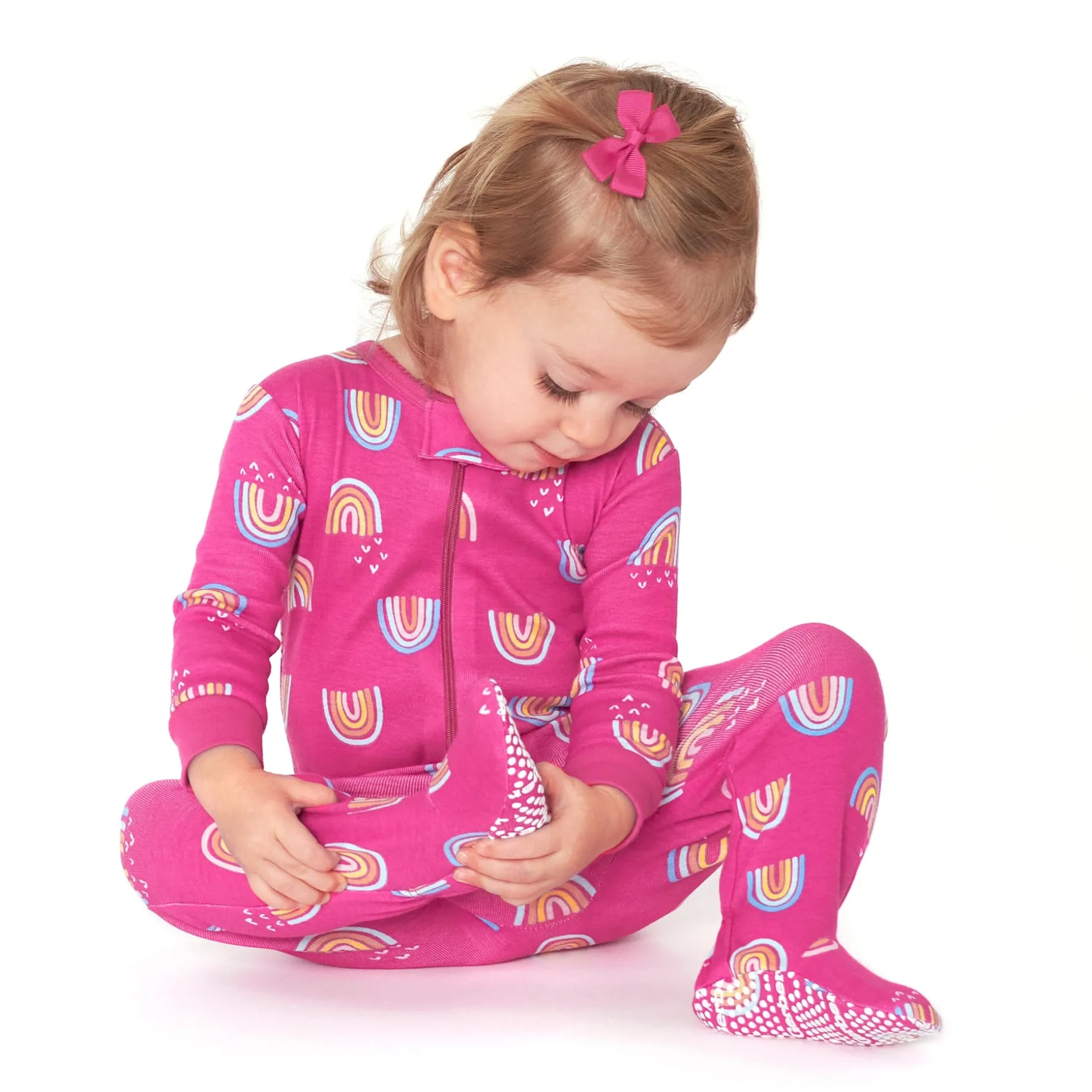 4-Pack Baby & Toddler Girls Dreams & Rainbows Snug Fit Footed Cotton Pajamas
