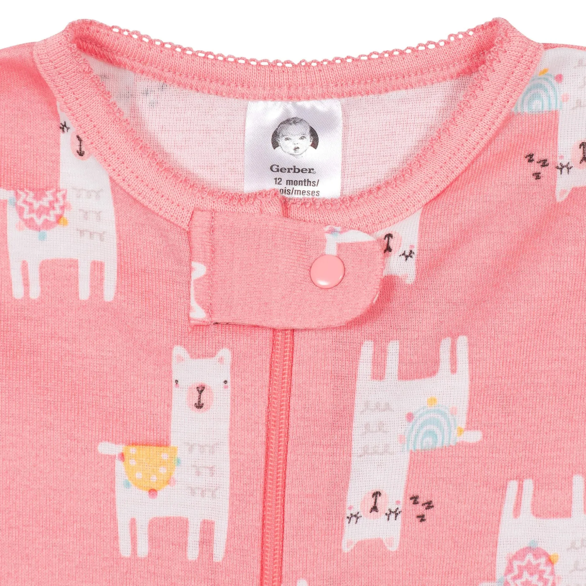 4-Pack Baby & Toddler Girls Llamas & Love Snug Fit Footed Cotton Pajamas