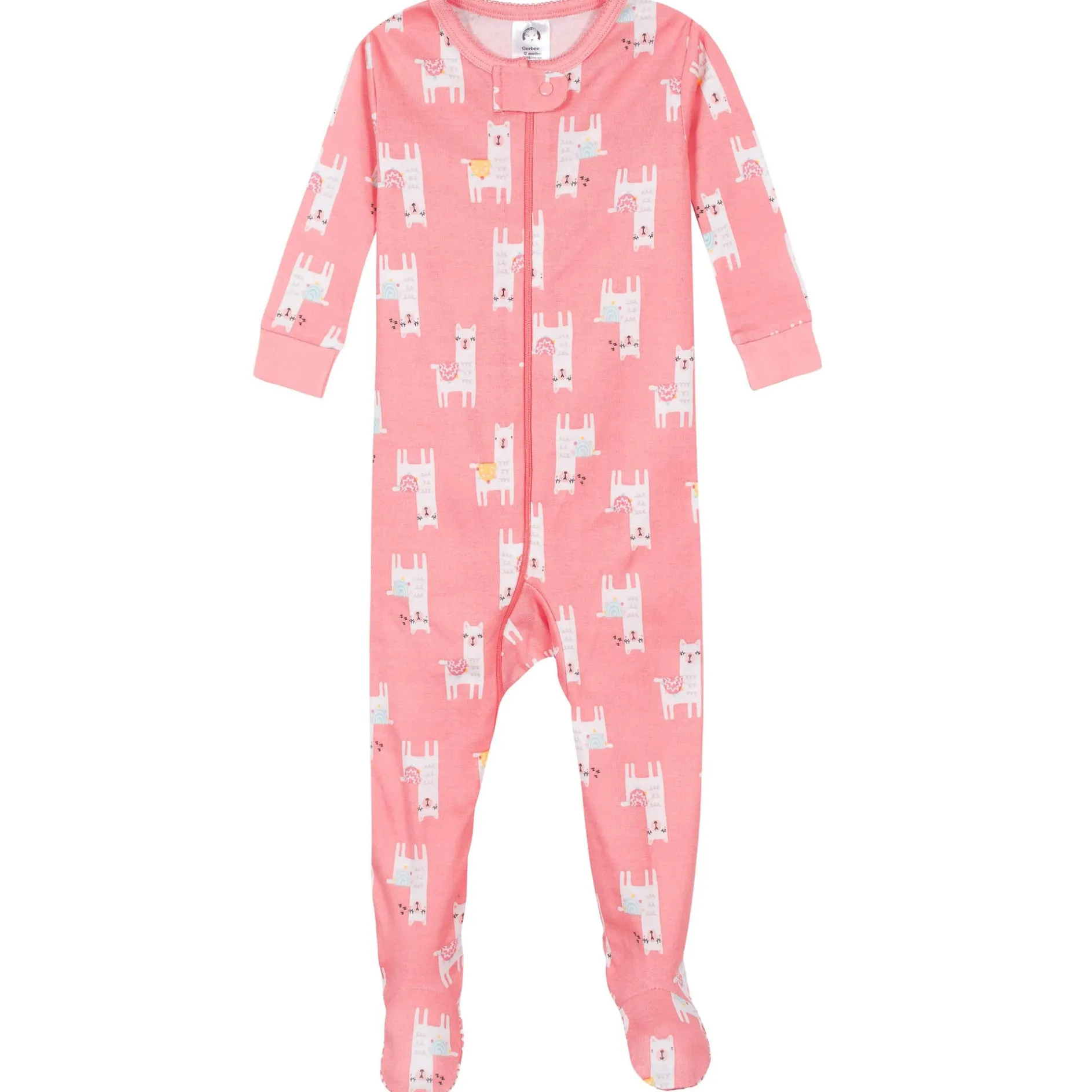 4-Pack Baby & Toddler Girls Llamas & Love Snug Fit Footed Cotton Pajamas