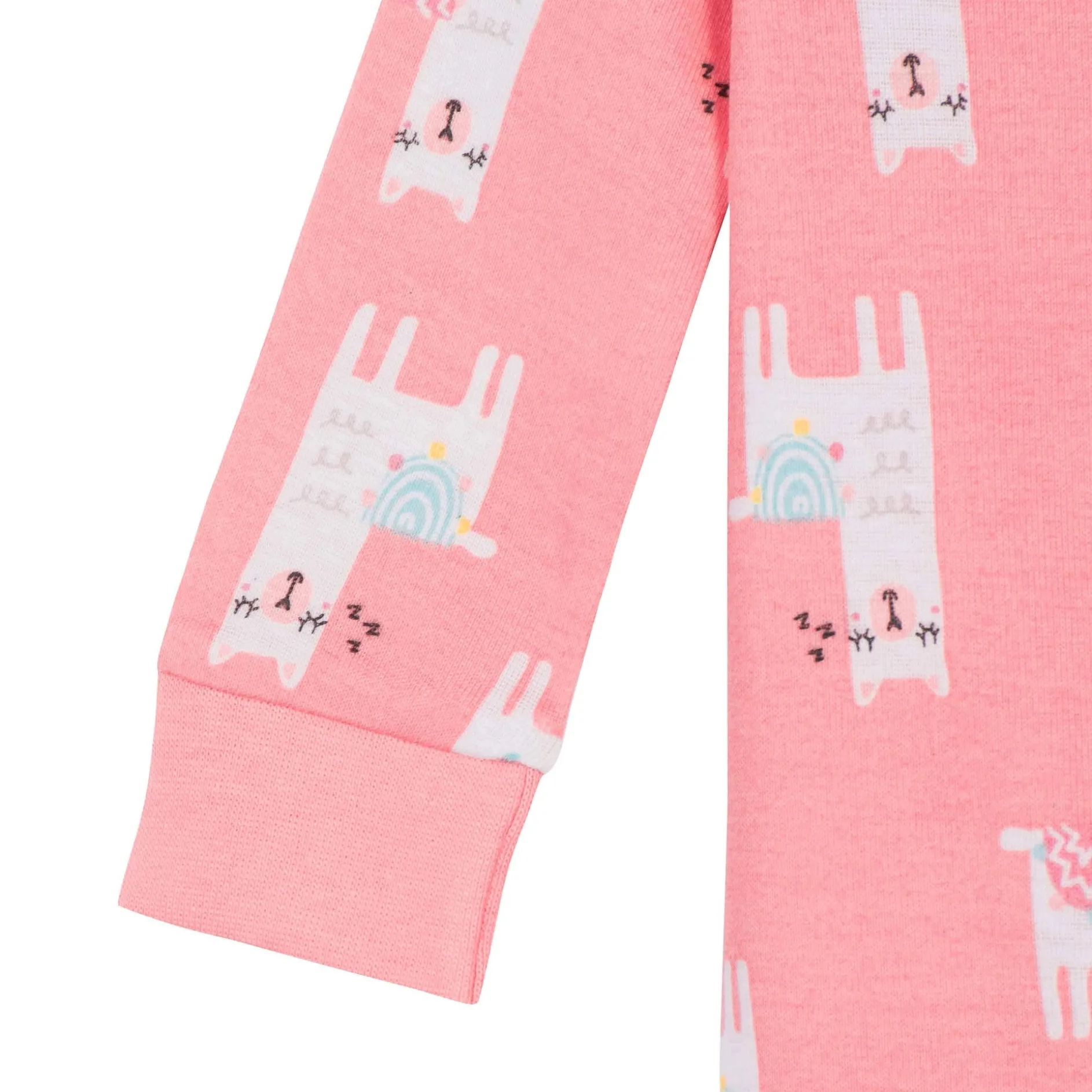 4-Pack Baby & Toddler Girls Llamas & Love Snug Fit Footed Cotton Pajamas