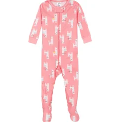 2-Pack Baby & Toddler Girls Llama Snug Fit Footed Cotton Pajamas