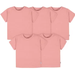 5-Pack Baby & Toddler Girls Mauve Pink Premium Short Sleeve T-Shirts