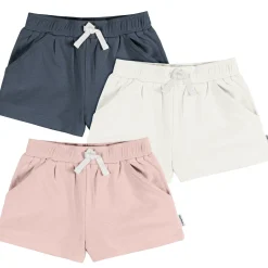 3-Pack Baby & Toddler Girls Navy, White, & Pink Knit Shorts