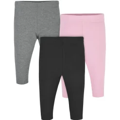 3-Pack Baby & Toddler Girls Pink & Black Premium Leggings