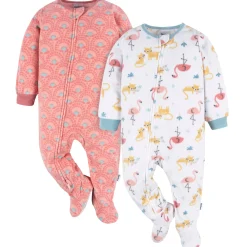 2-Pack Baby & Toddler Girls Pink Flamingos Fleece Pajamas