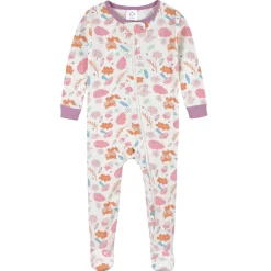 2-Pack Baby & Toddler Girls Purple Woodland Snug Fit Footed Cotton Pajamas