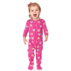 2-Pack Baby & Toddler Girls Rainbows Snug Fit Footed Cotton Pajamas
