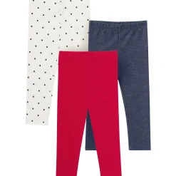 3-Pack Baby & Toddler Girls Red, Blue and Polka Dot Leggings