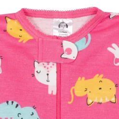 4-Pack Baby & Toddler Girls Unicorns & Cats Snug Fit Footed Cotton Pajamas