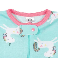 4-Pack Baby & Toddler Girls Unicorns & Cats Snug Fit Footed Cotton Pajamas