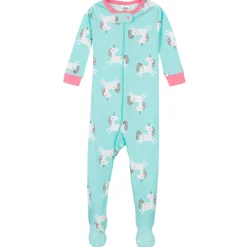 4-Pack Baby & Toddler Girls Unicorns & Cats Snug Fit Footed Cotton Pajamas