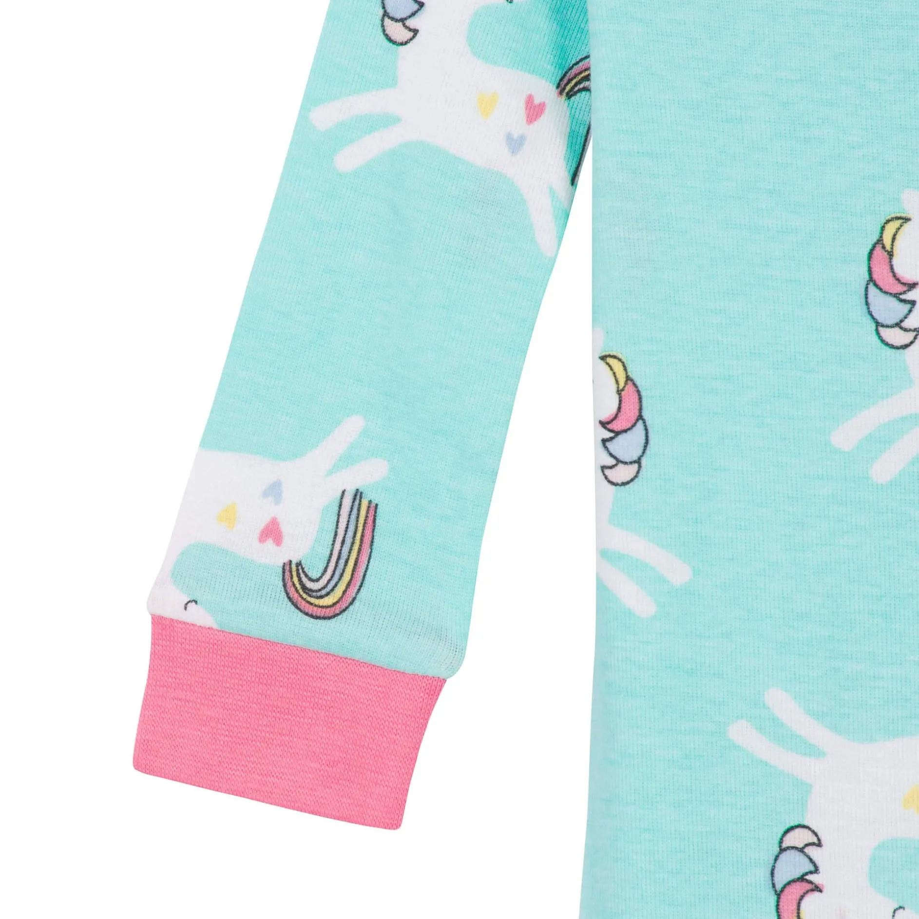 4-Pack Baby & Toddler Girls Unicorns & Cats Snug Fit Footed Cotton Pajamas