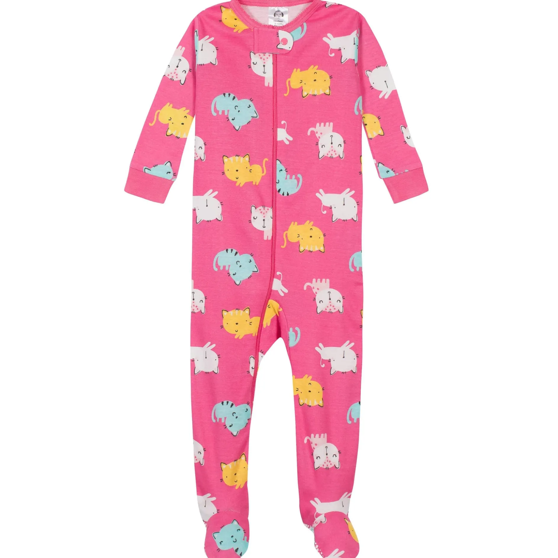 4-Pack Baby & Toddler Girls Unicorns & Cats Snug Fit Footed Cotton Pajamas