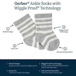 8-Pack Baby & Toddler Light Pink Wiggle Proof® Jersey Crew Socks
