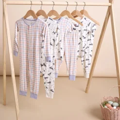 2-Pack Baby & Toddler Neutral Blue Plaid Viscose Snug Fitting Footless Pajamas